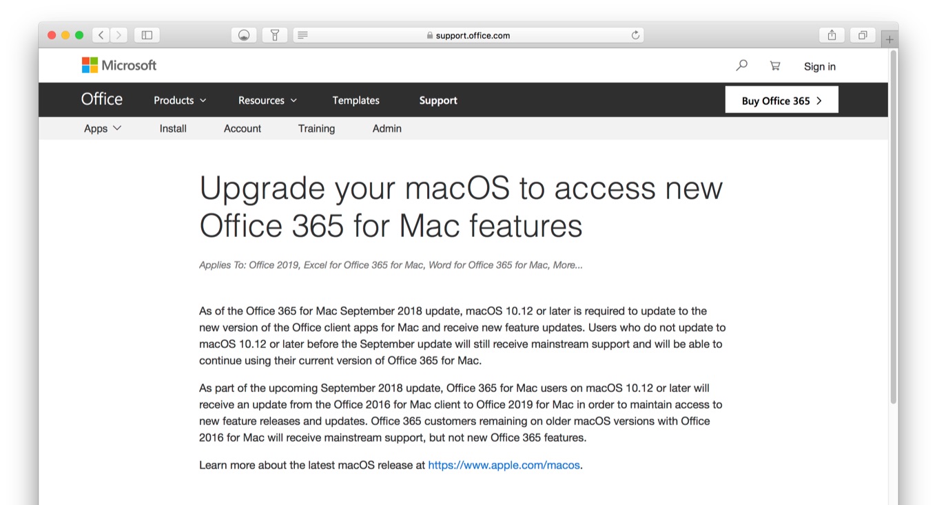 office for mac make a new password